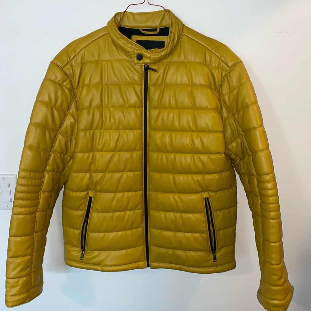 Men’s Zara Yellow Polyester Puffer Jacket